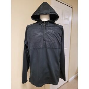 Peter Millar Crown Mens Black 1/4 Zip Hooded Jacket XL Performance Golf/Athletic